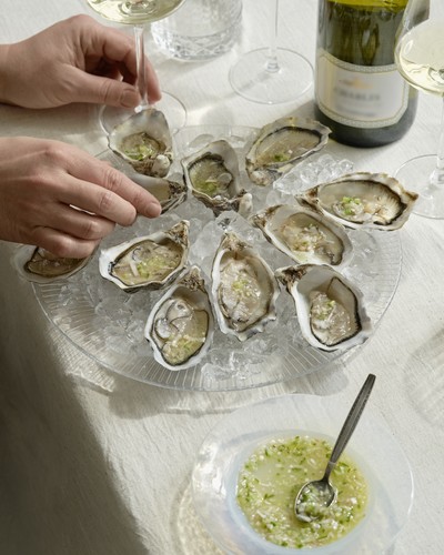 Huitres, concombre et yuzu et Chablis; accords mets et vins de Chablis